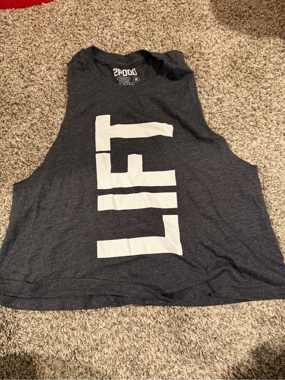 2Pood Women’s Black Muscle Tank with White Lift Graphic